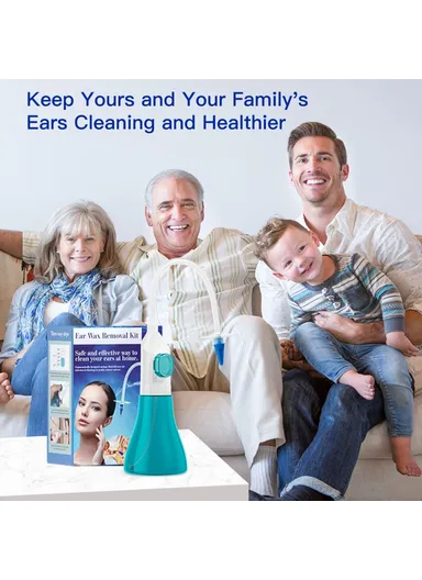 Manual Ear Washer Ear Wax Removal Kit Home Ear Flushing Tools W10 - Blue