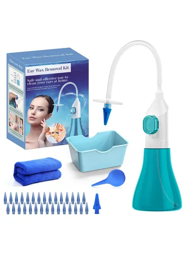 Manual Ear Washer Ear Wax Removal Kit Home Ear Flushing Tools W10 - Green