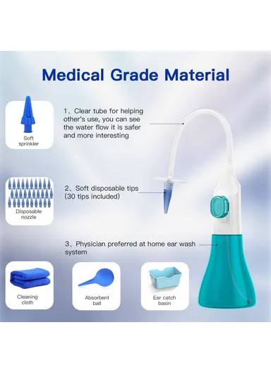 Manual Ear Washer Ear Wax Removal Kit Home Ear Flushing Tools W10 - Green