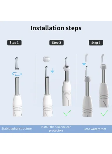 Ear Wax Removal Tool Camera WiFi Ear Cleaning Kit Ear Pick with LED Light W1 - Green