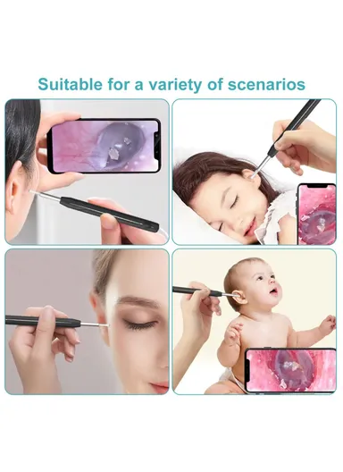 Ear Wax Removal Tool Camera WiFi Ear Cleaning Kit Ear Pick with LED Light W1 - Green