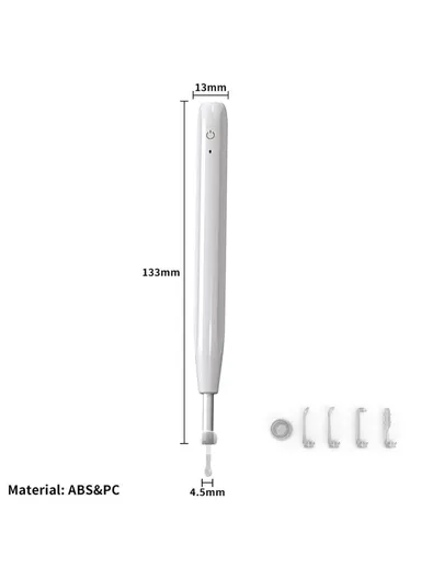 Ear Camera Otoscope Ear Wax Removal Tool Kit LED Light Ear Pick Spoon Earwax Remover W2 - White