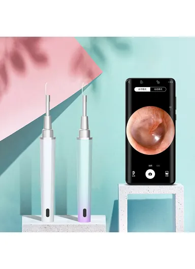 350mAh 5.0MP USB Rechargeable Endoscope Earwax Remover With Multiple Earspoons Y99 - Pink