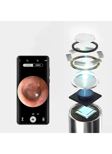 350mAh 5.0MP USB Rechargeable Endoscope Earwax Remover With Multiple Earspoons Y99 - Pink