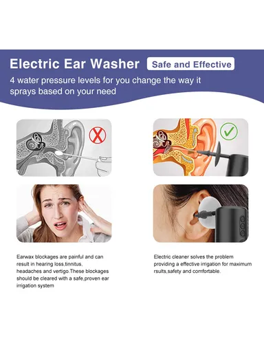 Electric Ear Wax Removal Device IPX6 Waterproof Ear Washer Cleaning Tool FB009 