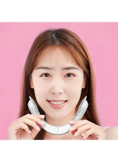 Microcurrent EMS Face Slimming Instrument Facial Lifting Massage V-face Beauty Device S121- Pink