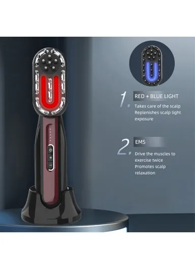 Multifunction Electric Comb EMS Microcurrent Meridian Massage Brush ST-1502 