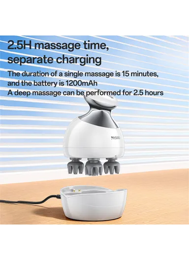 IPX7 Waterproof Low Noise Head Massager with Detachable Charging Dock MG12 