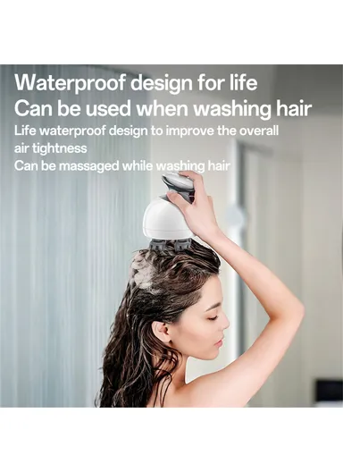 IPX7 Waterproof Low Noise Head Massager with Detachable Charging Dock MG12 