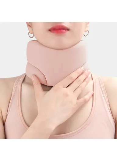 360° Support Neck Brace Soft Sponge Cervical Collar Breathable Neck Support for Relief of Cervical Spine Pressure (L57xW10.5xT2.1)cm - Pink