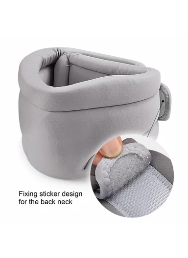 360° Support Neck Brace Soft Sponge Cervical Collar Breathable Neck Support for Relief Of Cervical Spine Pressure (L57xW10.5xT2.1)cm - Grey