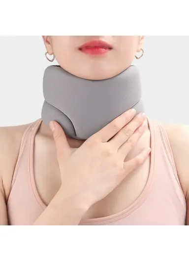 360° Support Neck Brace Soft Sponge Cervical Collar Breathable Neck Support for Relief Of Cervical Spine Pressure (L57xW10.5xT2.1)cm - Grey
