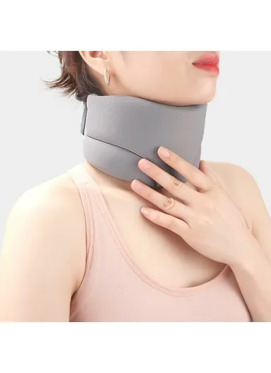 360° Support Neck Brace Soft Sponge Cervical Collar Breathable Neck Support for Relief Of Cervical Spine Pressure (L57xW10.5xT2.1)cm - Grey