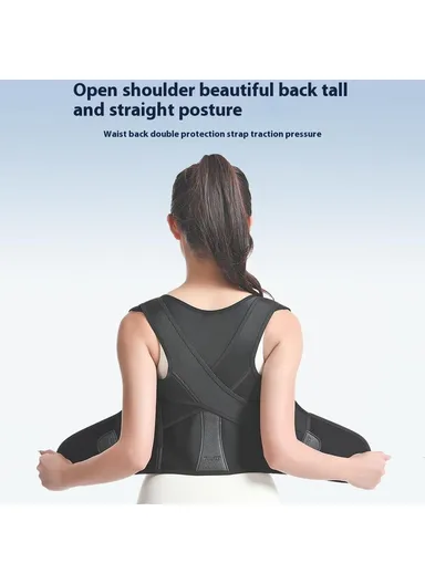 Dual Strap System Adjustable Lightweight &amp; Comfortable Back Posture Corrector Strap Breathable Shoulder Support Belt 3112 - S