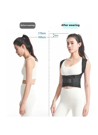 Dual Strap System Adjustable Lightweight &amp; Comfortable Back Posture Corrector Strap Breathable Shoulder Support Belt 3112 - S