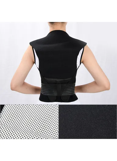 Magnets Heated Vest Posture Corrector Waist Brace Self Heating Breathable &amp; Skin-Friendly Lumbar Pad Corset for Back Support Pain Relief - XL