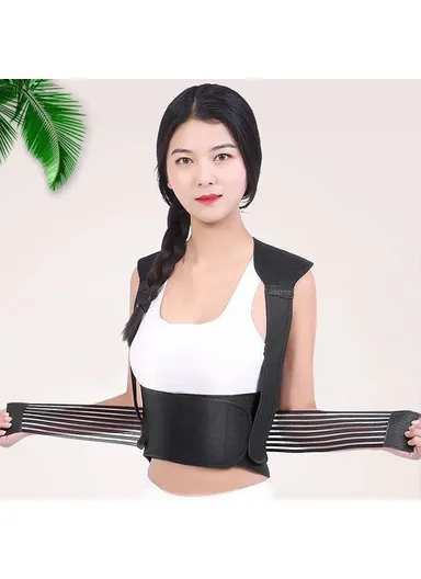 Magnets Heated Vest Posture Corrector Waist Brace Self Heating Breathable &amp; Skin-Friendly Lumbar Pad Corset for Back Support Pain Relief - XL