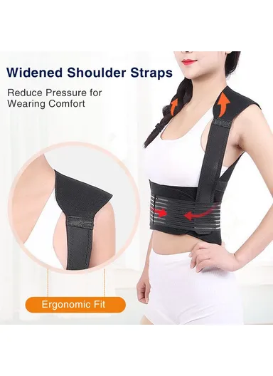 Magnets Heated Vest Posture Corrector Waist Brace Self Heating Breathable &amp; Skin-Friendly Lumbar Pad Corset for Back Support Pain Relief - XL