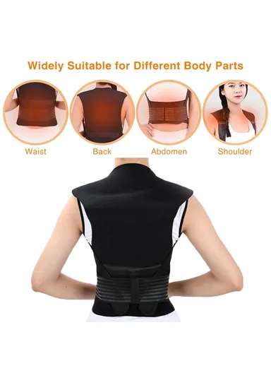 Magnets Heated Vest Posture Corrector Waist Brace Self Heating Breathable &amp; Skin-Friendly Lumbar Pad Corset for Back Support Pain Relief - XL