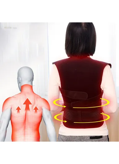 Magnets Heated Vest Posture Corrector Waist Brace Self Heating Breathable &amp; Skin-Friendly Lumbar Pad Corset for Back Support Pain Relief - XL