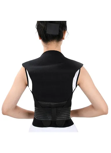 Magnets Heated Vest Posture Corrector Waist Brace Self Heating Lumbar Pad Corset for Back Support Pain Relief - M