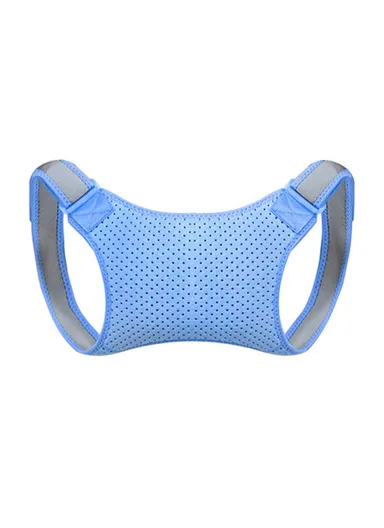 Breathable Mesh Fabric Adjustable Invisible Back Correction Belt Men Women Hunchback Posture Corrector - Blue