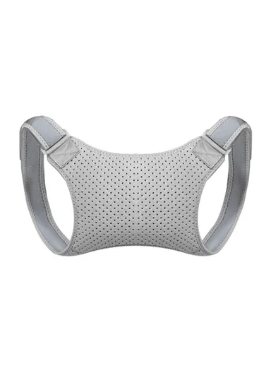 Breathable Mesh Fabric Adjustable Invisible Back Correction Belt Men Women Hunchback Posture Corrector - Grey
