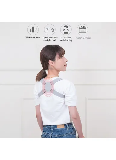 Adult Kid Posture Corrector Adjustable Angle Straightener Back Brace with Built-in Smart Sensor Vibration Reminder