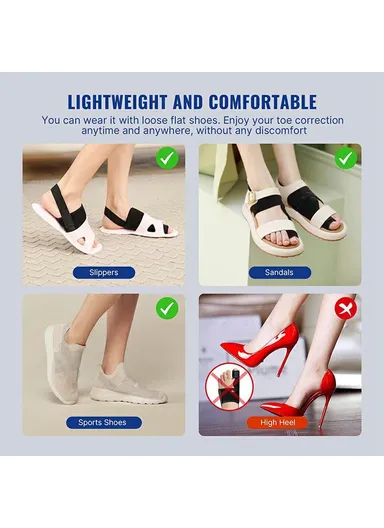 Bunion Corrector Adjustable Toe Separator Orthotics Feet Bone Thumb Adjuster Foot Care Tool 003 - Black / Left