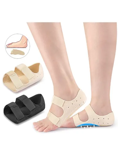 1 Pair Magic Tape Arch Support Heel Cover S Size Foot Pain Relief Orthopedic Inserts Plantar Fasciitis Cushioned Gel Pads 014 - Nude
