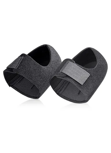  1 Pair Pain Relief Heel Protector Cover for Plantar Fasciitis Non Slip Shock Absorption Heel Pads, Size S 068 - Black / Without Hole