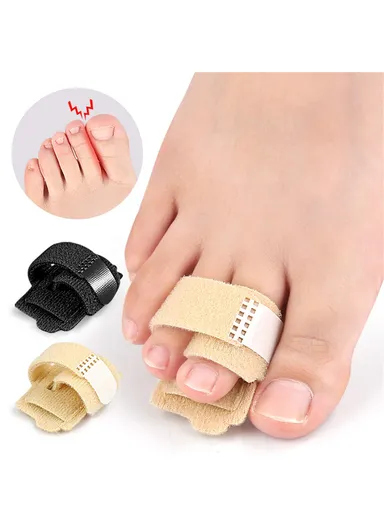 1Pc Toe Separator Bunion Corrector Big Toe Spacer Toe Straightener Built In Aluminum Plate 011 - Black