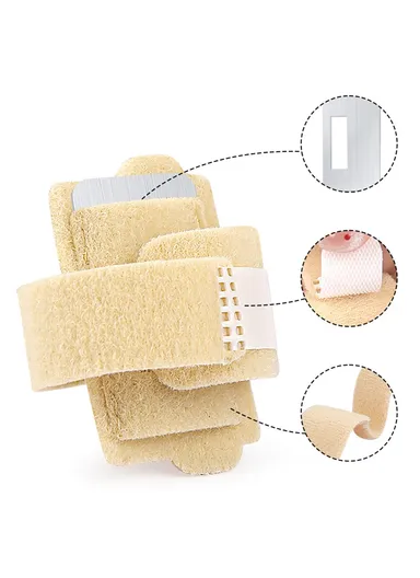 1Pc Toe Separator Bunion Corrector Big Toe Spacer Toe Straightener Built In Aluminum Plate 011 - Nude