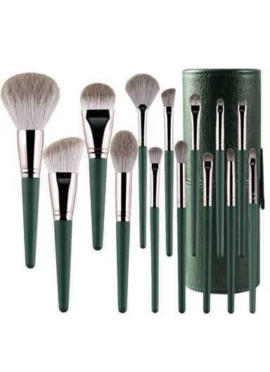 14Pcs Makeup Brush Set Foundation Powder Concealer Brushes with Portable PU Brush Holder