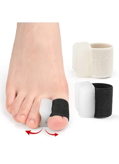 1 Pair Toe Separator Bunion Corrector Big Toe Bunion Straightener Pain Relief Alignment Aid Size S 114 - Black
