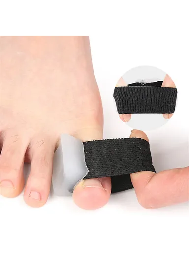 1 Pair Toe Separator Bunion Corrector Big Toe Bunion Straightener Pain Relief Alignment Aid Size S 114 - Black