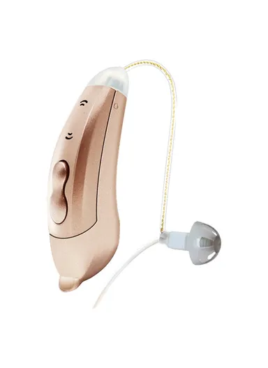 Left Ear Bluetooth-compatible Hearing Aid 10-Channel Sound Amplifier Digital RIC Sound Amplification Device with 6 Earplugs for Elderly / Deaf People SF101 - Graphite Grey