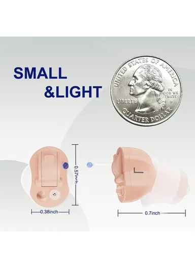 1 Pair Invisible CIC Hearing Amplifier 16 Channels Noise Reduction Wireless Hearing Aid for Elderly Deaf F23D3 