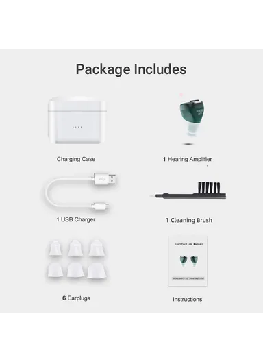 One Pair Magnetic Charging Hearing Aids Rechargeable Sound Amplifiers Hearing Aid Devices Headsets with Charging Case for Seniors, Adults SR02 