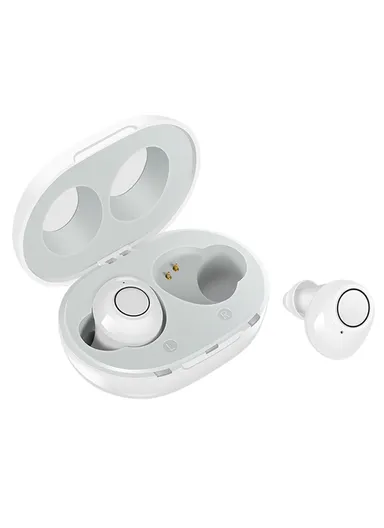 TWS Hearing Aids for Seniors, Rechargeable Noise Cancelling Earbuds Gifts for Elder A39 - White