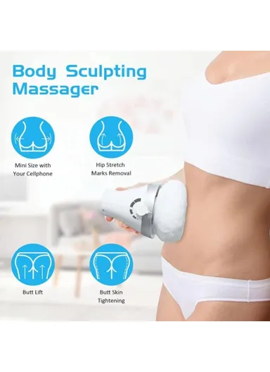 Handheld Body Massager Multi-Function Anti-Cellulite Device with 3 Washable Massage Pads - EU Plug