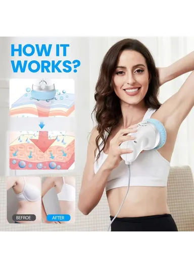 Handheld Body Massager Multi-Function Anti-Cellulite Device with 3 Washable Massage Pads - EU Plug