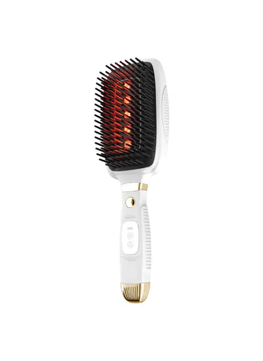 Electric Massage Comb Vibration Red Light Therapy EMS Microcurrent Hair Care Growth Stimulator HC2006 - White