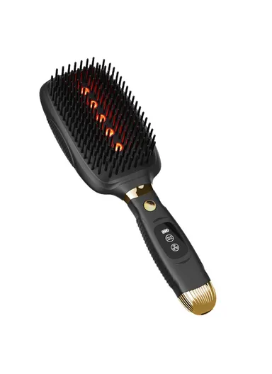 Electric Massage Comb Vibration Red Light Therapy EMS Microcurrent Hair Care Growth Stimulator HC2006 - Black