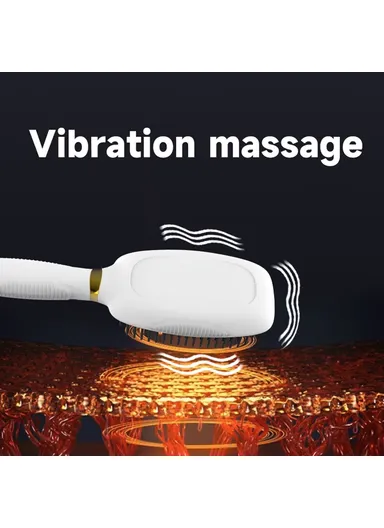 Electric Massage Comb Vibration Red Light Therapy EMS Microcurrent Hair Care Growth Stimulator HC2006 - Black