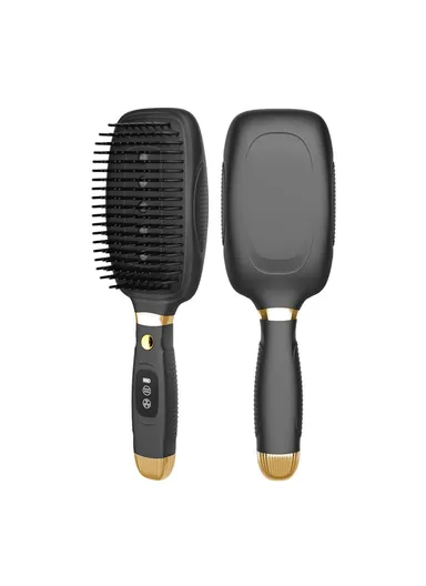 Electric Massage Comb Vibration Red Light Therapy EMS Microcurrent Hair Care Growth Stimulator HC2006 - Black