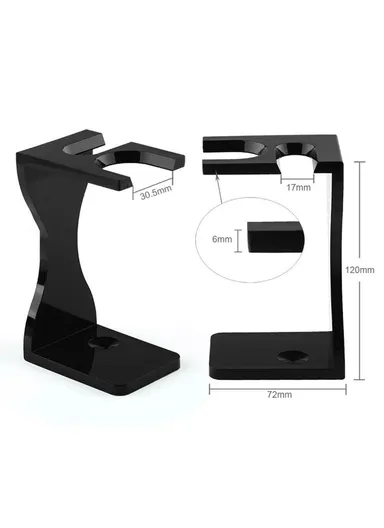 3 In 1 Shaving Brush Set with Acrylic Stand Stainless Steel Bowl Beard Grooming Kit for Men - Black