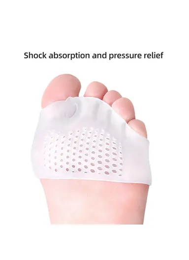Forefoot Pads Five Holes Honeycomb Toe Separator Pain Relief Insoles Prevent Feet Callus Blisters Corn - White