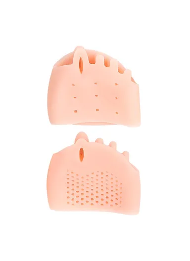 Forefoot Pads Five Holes Honeycomb Toe Separator Pain Relief Insoles Prevent Feet Callus Blisters Corn - Nude