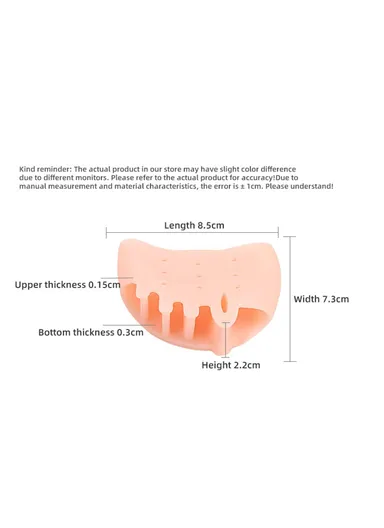 Forefoot Pads Five Holes Honeycomb Toe Separator Pain Relief Insoles Prevent Feet Callus Blisters Corn - Nude